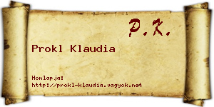 Prokl Klaudia névjegykártya